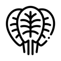 ilustração de contorno vetorial de ícone de folhas de espinafre vetor