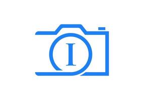 design de logotipo de fotografia letra i. modelo de fotografia de inspiração de design de logotipo de câmera vetor