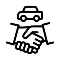 ilustração de contorno vetorial de ícone de acordo de compra de carro vetor