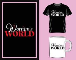 vetor de design de camiseta e caneca do dia mundial da mulher
