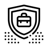 ilustração de contorno de vetor de ícone de proteção de dados eletrônicos