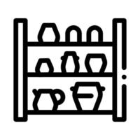 armário com ilustração de contorno vetorial de ícone de produtos de argila vetor