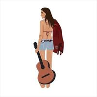 design de ilustração de garota de música. vetor