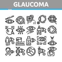 vetor de conjunto de ícones de coleção de oftalmologia de glaucoma