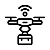 ilustração de contorno de vetor de ícone de drone alimentado por wi-fi