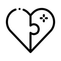 ilustração de contorno de vetor de ícone de amor de coração