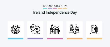 Dia da Independência da Irlanda linha 5 pacote de ícones incluindo flor. Cruz. calendário. igreja. patricks. design de ícones criativos vetor