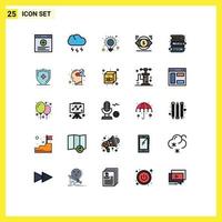 pacote de ícones de vetores de estoque de 25 sinais e símbolos de linha para educação, visão, ideia, finanças, elementos de design de vetores editáveis