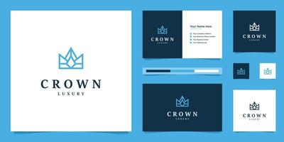 design de coroa de logotipo simples e elegante, símbolo de reino, rei e líder. vetor
