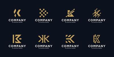 conjunto de modelos criativos de design de logotipo da letra k vetor