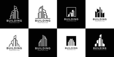 coleção de conjuntos de arquitetura de construção, símbolos de design de logotipo imobiliário vetor