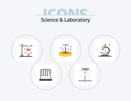 ciência plana icon pack 5 design de ícones. biologia. laboratório. Ciência. Educação. Ciência vetor