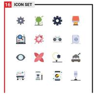 16 ícones criativos sinais e símbolos modernos de disco de marketing rom armazenamento de dados dvd pacote editável de elementos de design de vetores criativos