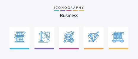 pacote de ícones de negócios azul 5 incluindo arquivo. Prêmio. gráfico. diamante. alvo. design de ícones criativos vetor