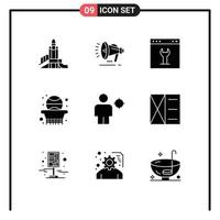 pacote de ícones vetoriais de estoque de 9 sinais e símbolos de linha para anúncio de escola de basquete, elementos de design de vetores editáveis de última página