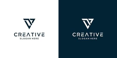 negócio de design de logotipo elegante minimalista letra v vetor