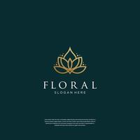 inspiração de design de logotipo de flor de lótus minimalista vetor