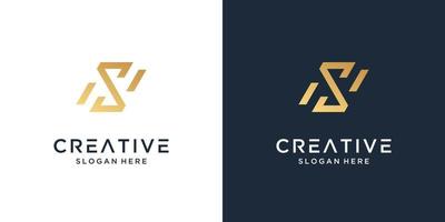 inspiração de design de logotipo de carta de luxo vetor