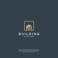 design de logotipo residencial minimalista imobiliário, construção, arquitetura, construção vetor