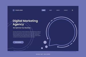 design da página de destino da agência de marketing digital vetor