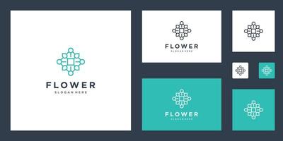 flor logotipo design inspiração linhas simples vetor