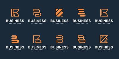 melhor coleção de logotipo monograma letra b ícone símbolo para negócios. vetor