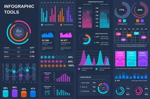 pacote infográfico ui, ux, elementos do kit. vetor