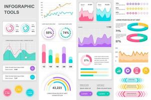 pacote infográfico ui, ux, elementos do kit. vetor