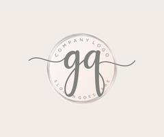 logotipo feminino gq inicial. utilizável para logotipos de natureza, salão, spa, cosméticos e beleza. elemento de modelo de design de logotipo de vetor plana.
