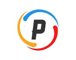 design de logotipo de tecnologia letra p vetor