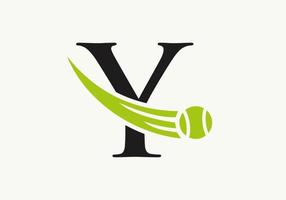 modelo de design de logotipo de tênis letra y. logotipo do clube de academia de esporte de tênis vetor