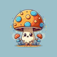 ícone de cogumelo. ilustração vetorial de um mascote de logotipo fly agaric vetor