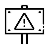 ilustração de contorno vetorial de ícone de placa de identificação de aviso vetor