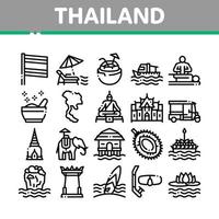 vetor de conjunto de ícones da coleção nacional da tailândia