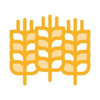 vetor de linha fina de ícone de colheita de espigas de trigo natural