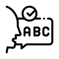 ilustração de contorno de vetor de ícone de discurso de alfabeto