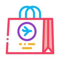 vetor de linha fina de ícone de loja de aeroporto de bolsa duty free