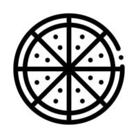 corte a ilustração do contorno do vetor do ícone da pizza