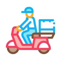 entrega de correio na ilustração de contorno do vetor ícone da motocicleta