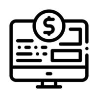 ilustração de contorno de vetor de ícone de site de dinheiro