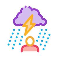 ilustração de contorno vetorial de ícone de homem de nuvem chuvosa vetor