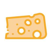 ilustração de contorno vetorial de ícone de queijo de pedaço vetor
