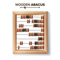 close-up do ábaco. ilustração em vetor de ábaco de madeira clássico muito antes da calculadora. loja de equipamentos de ferramentas aritméticas. isolado