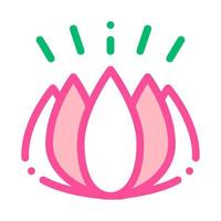 ícone de linha fina de vetor de flor de ingrediente cosmético