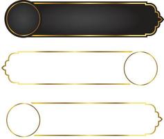 conjunto de moldura de título de banner islâmico árabe dourado de luxo png fundo transparente caixa de texto ouro imagens de design de vetor