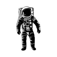 gráfico de astronauta preto e branco vetor