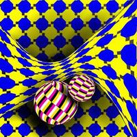 vetor de ilusão. arte 3d óptica. efeito óptico dinâmico de rotação. ilusão de redemoinho. ilusão, sem fim, falácia. ilustração de fundo mágico geométrico