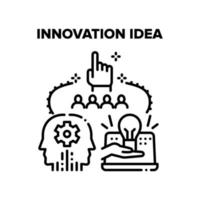 ilustração em vetor preto de ideia de inovação