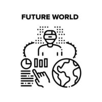 ilustração de conceito de vetor de mundo futuro preto