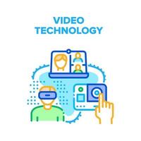 ilustração de cores do conceito de vetor de tecnologia de vídeo